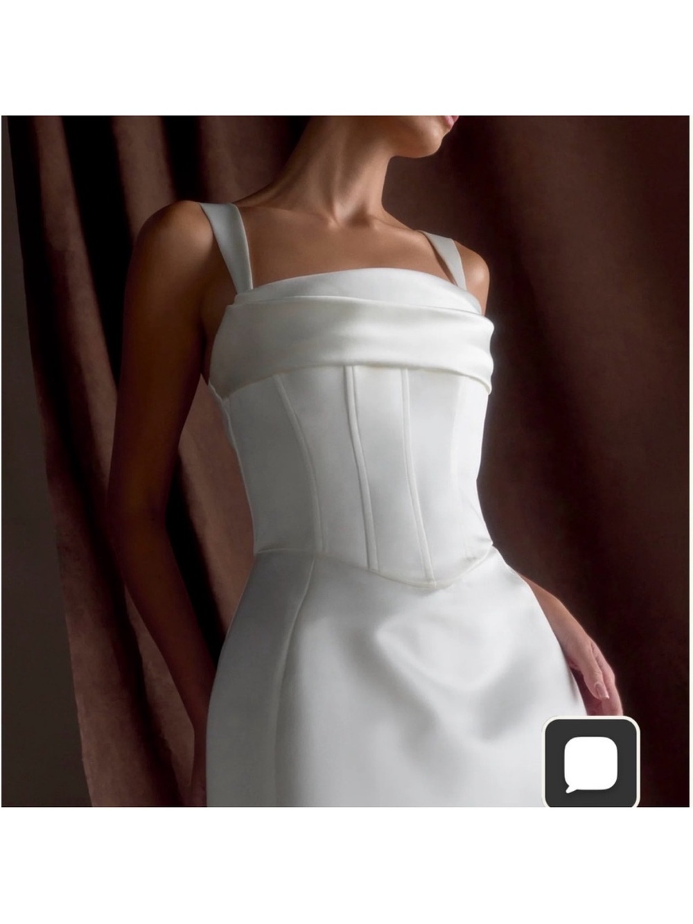 Meshki White Satin Corset-Style Bridal Dress